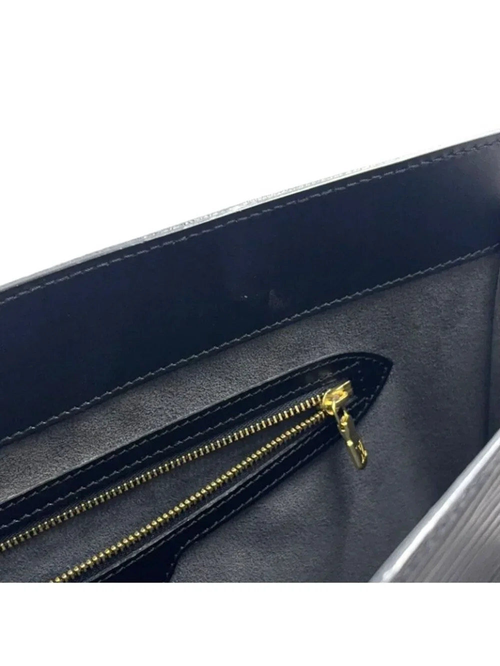 Louis Vuitton Duplex Epi Noir Leather Black Shoulder Bag Gold
